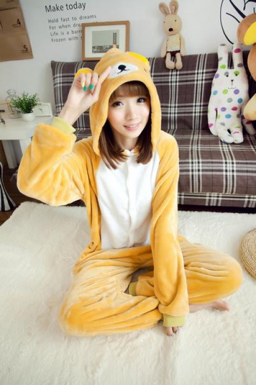 Flannel Rilakkuma Kigurumi Lovers Bear Onesies