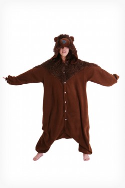 Brown Teddy Bear Onesie Kigurumi Pajamas