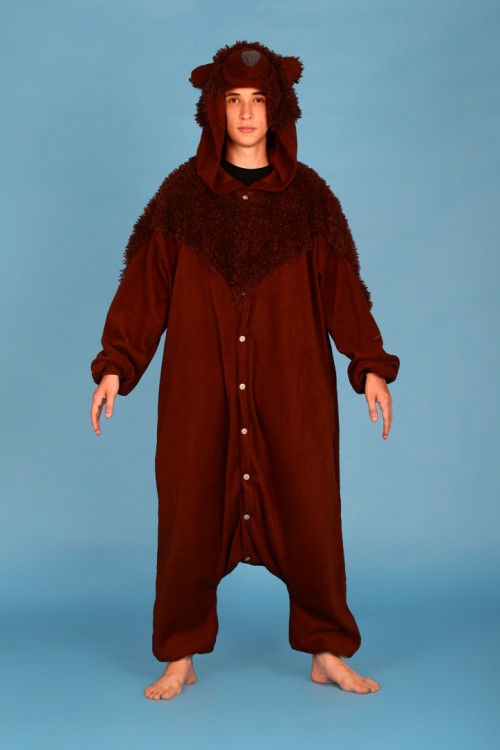 Brown Teddy Bear Onesie Kigurumi Pajamas