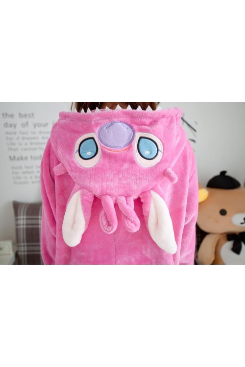 Flannel Pink Stitch Kigurumi Lovers Cartoon Onesies