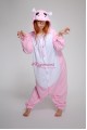 Pink Hippo Onesie Animal Costumes Kigurumi Pajamas