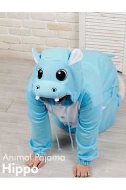 Blue Hippo Onesie Animal Costumes Kigurumi Pajamas