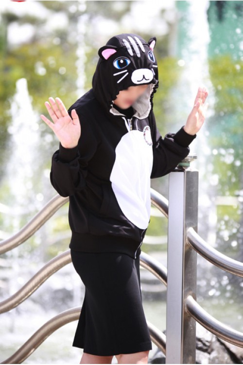 Black Cat Kigurumi LS Hoodie