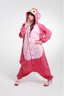 Pink Monkey Kigurumi Animal Onesie