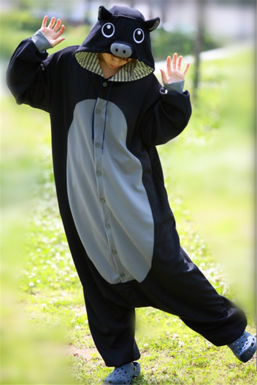 Black Pig Onesie Animal Costumes Kigurumi Pajamas