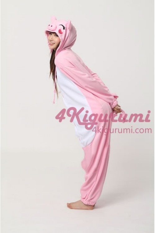 Fleece Pink Pig Kigurumi Animal Onesie