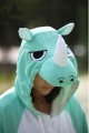 Sky Blue Rhino Kigurumi Animal Pajamas