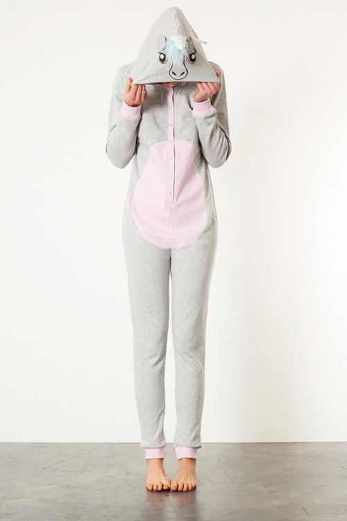 Grey Unicorn Kigurumi Onesie