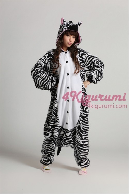 Fleece Zebra Onesie Kigurumi Pajamas