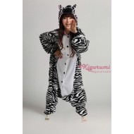 Fleece Zebra Onesie Kigurumi Pajamas