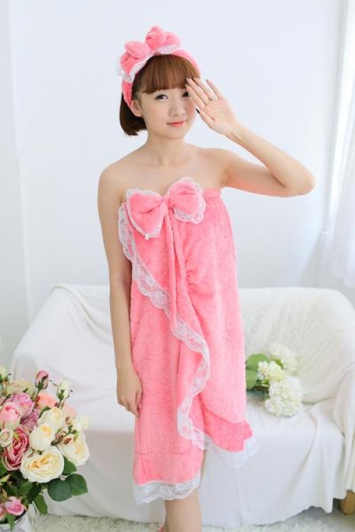 Rose Red Bathrobe Women Robes