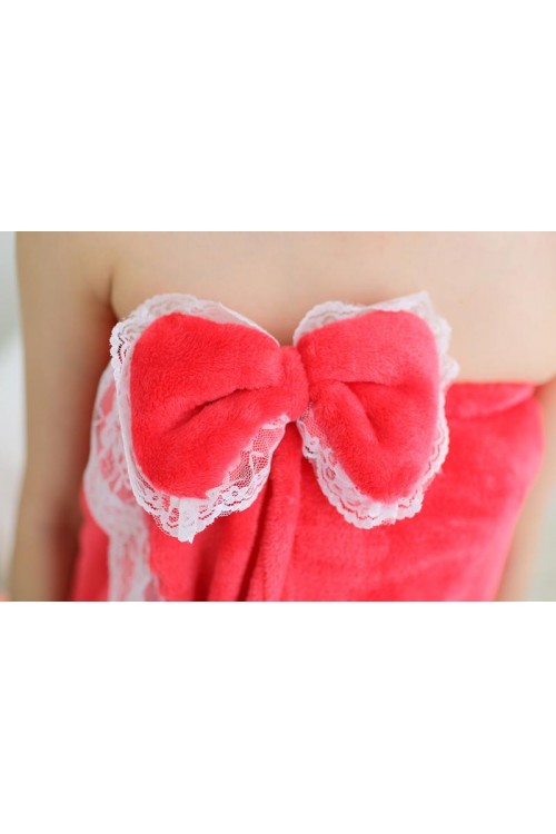 Watermelon Red Bathrobe Women Robes