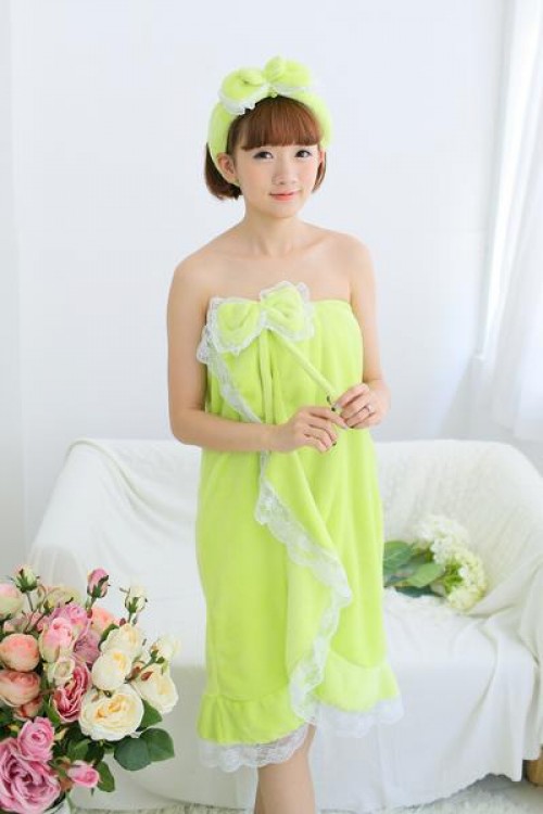 Youth Green Bathrobe Women Robes